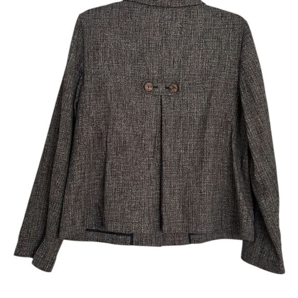 J Jill Blazer Womens Gray Tweed Lightweight Linen Blend Blazer Size Medium Tall - Picture 2 of 13